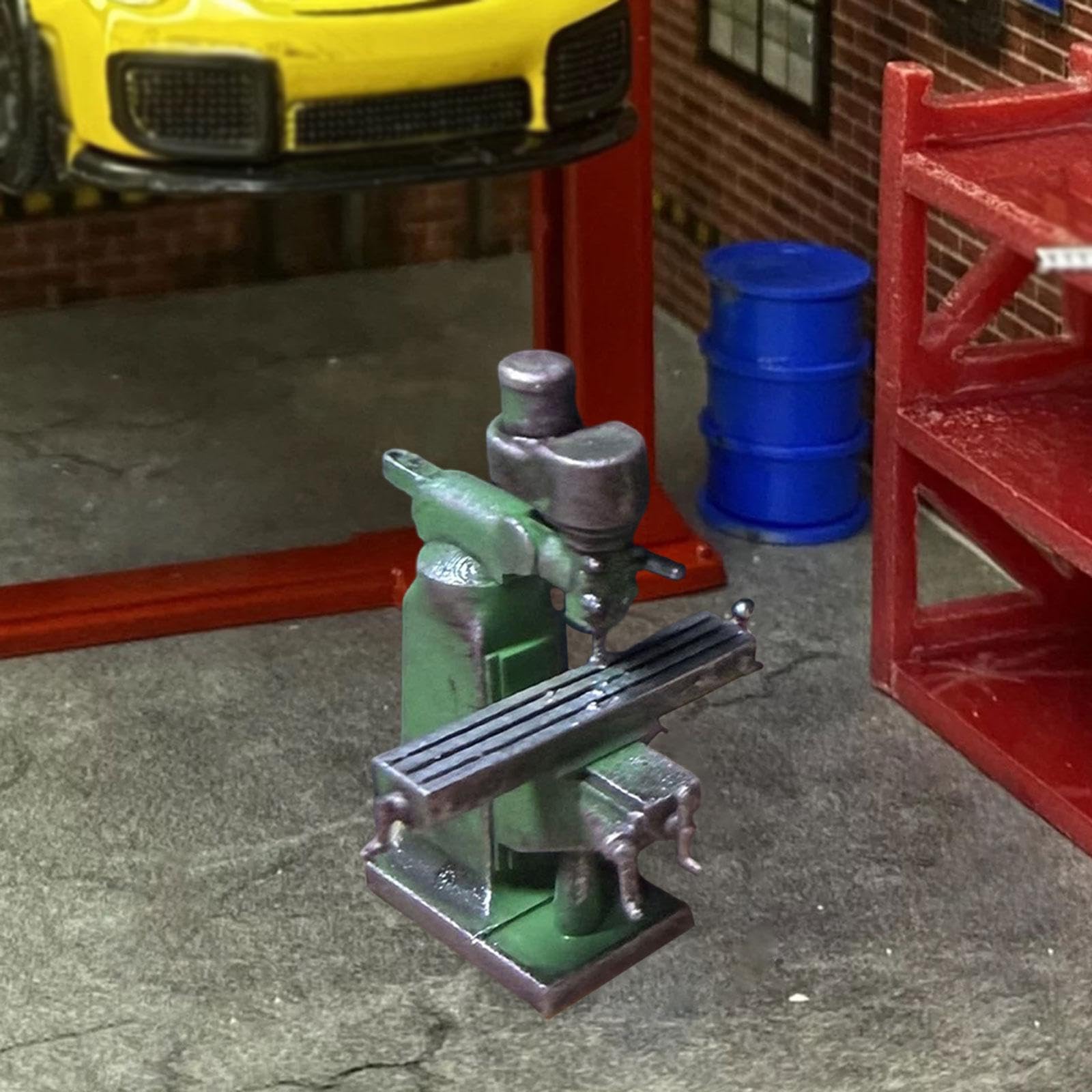Modello di Tornio, Set di Trapano Da Banco, Ornamento Da Garage/officina Da Collezione, Adatto per Hobbisti, Esposizione, Scena Automobilistica, Trapano Da Banco Usato
