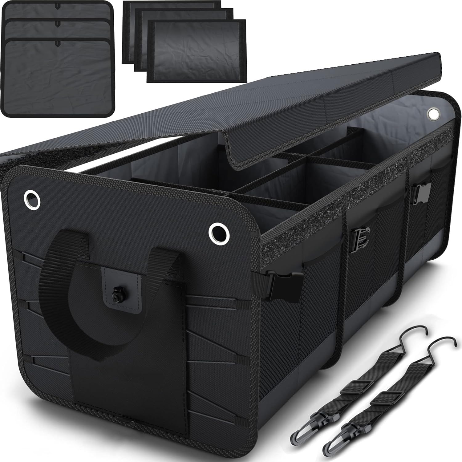 Car Trunk Organizer, Trunk Organizers And Storage SUV, Multipurpose Waterproof Collapsible Trunk Cargo Organizer, Multi-Compartment Adjustable Auto Grocery Large Storage Box (EXTRALARGE) 76x37x32CM