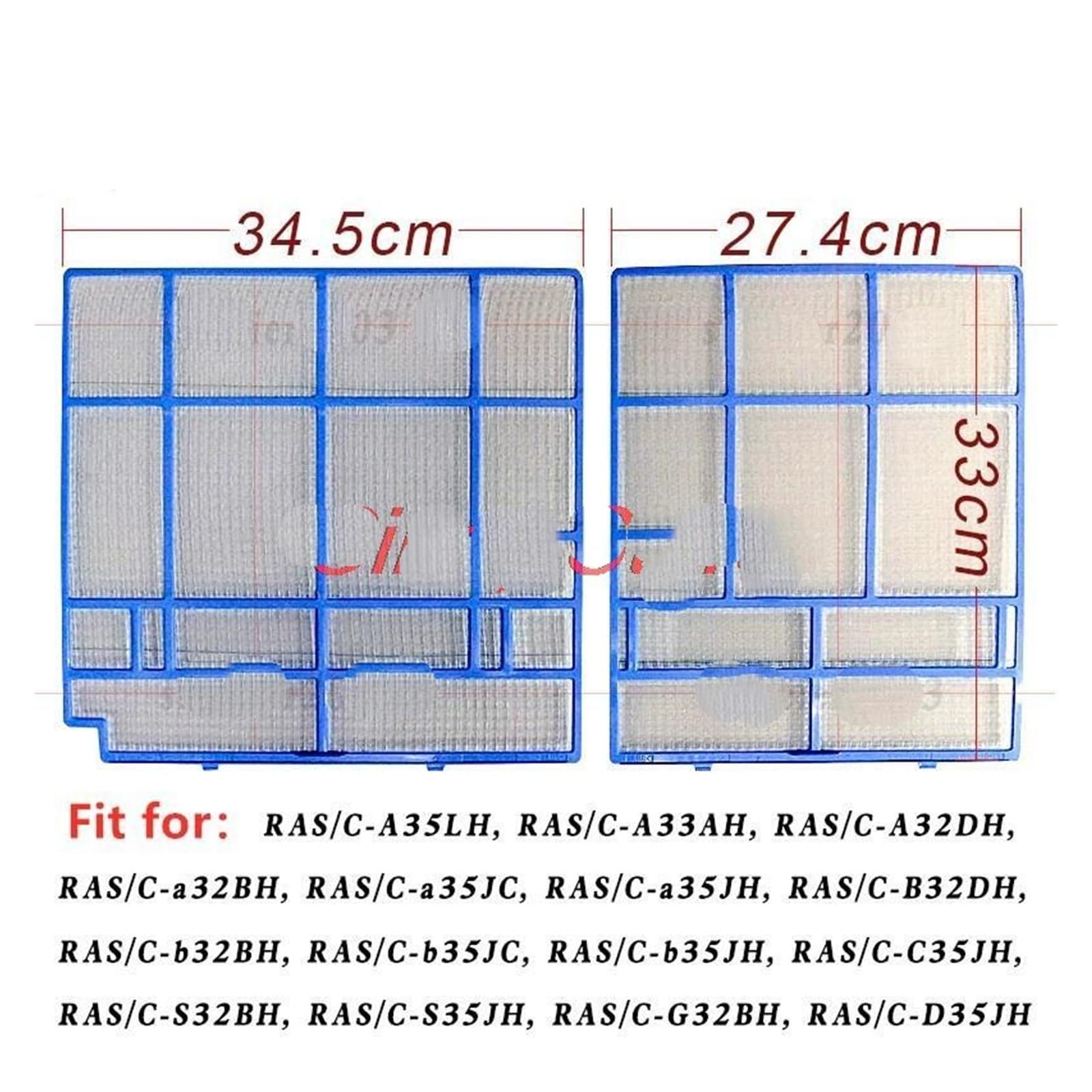1 Set Filtro Aria Condizionata, Compatibile Con HITACHI, RAS-a32BH,RAS-a35JH,RAC-a35JC,RAS-b32BH RAS-b35JC,RAS-b35JH,RAS-G32BH