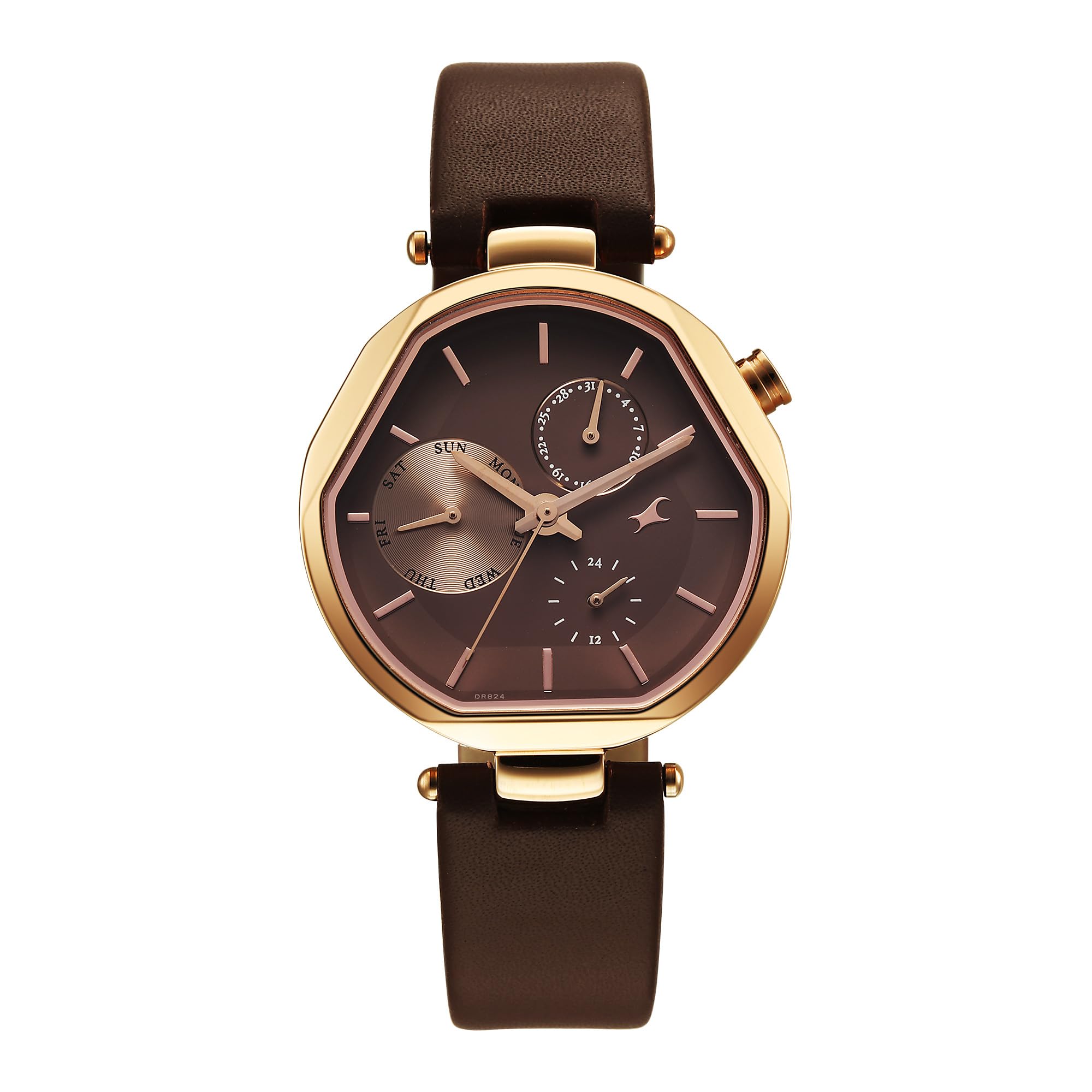 Fastrack TIK Tok 5.0 Quartz Brown Shaped Dial Women's Watch | Leather Strap Material | Watches for Women Analog - 6319WL01-image-33