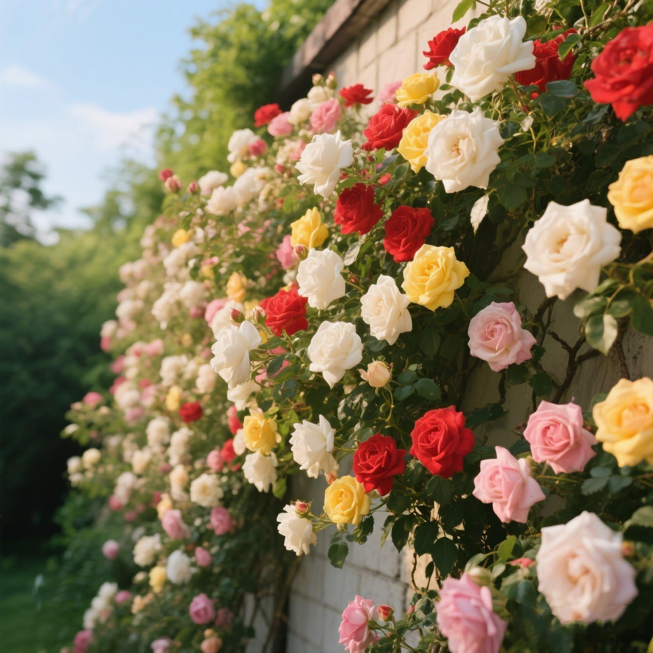 300+ Specimenti di Rosa Rampicante, Pianta Ornamentale Rampicante con Fiori Eleganti per Giardino e Recinzioni