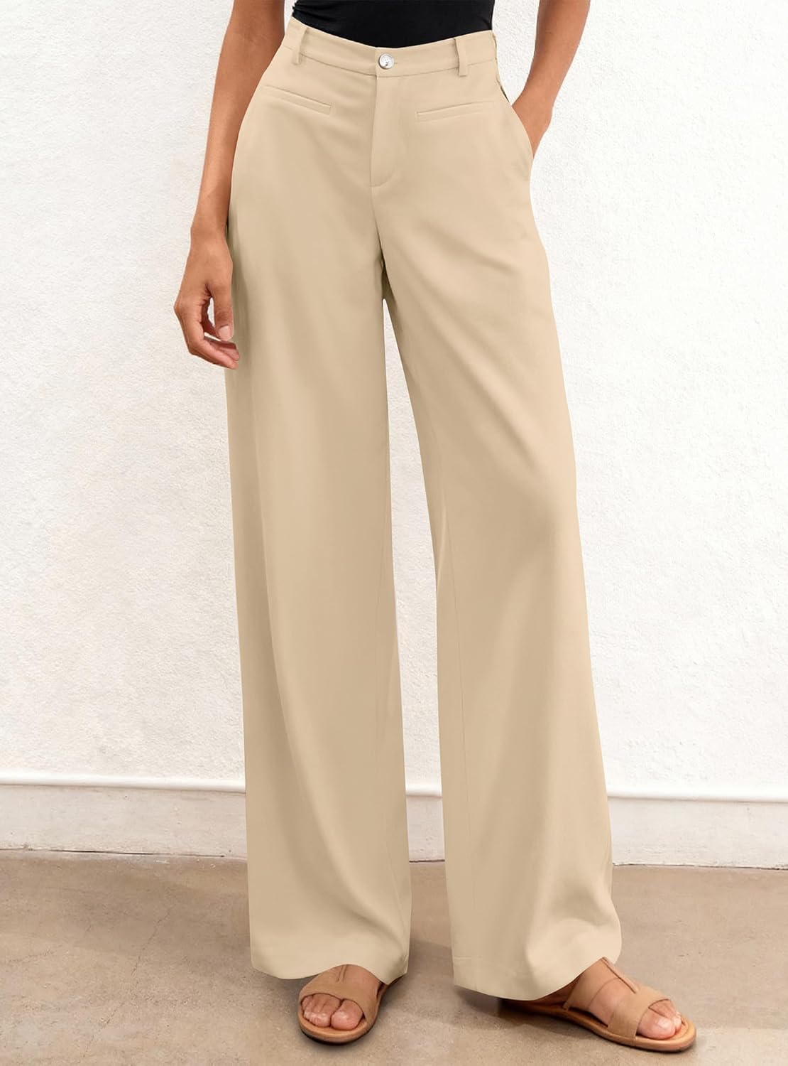 BTFBM Women Wide Leg Pants High Waisted Spring 2026 Business Casual Outfits Slacks Trousers Dressy Palazzo Pants Pockets - Image 6