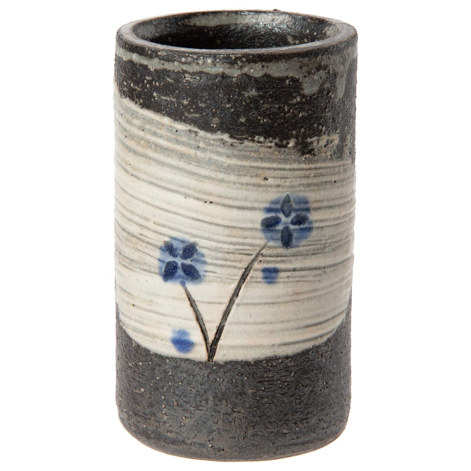 信楽焼 しがらき 土 花器 花瓶 白×グレー×黒 信楽焼 しがらき 土 花器 花瓶 白×グレー×黒