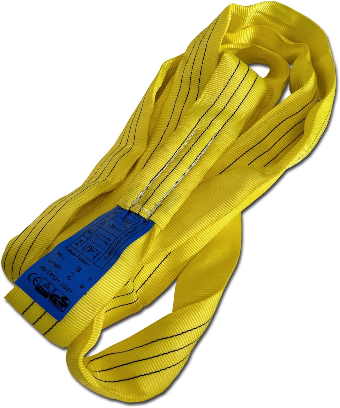 Round Sling 6610lb 6.5FT Sling Strap Rigging Polyester Endless Lift Sling for Hoist Heavy Duty Objects Heavy Duty Poly Lifting Sling【3T-2M】