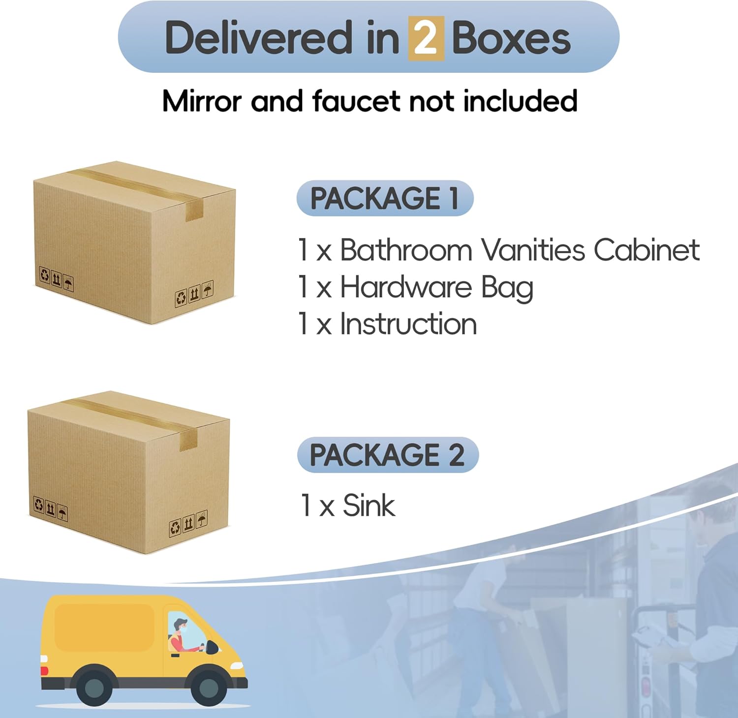 TOLEAD 24" Bathroom Vanity Cabinet with Sink Combo, Floating Vanity Bathroom with 2 Big Drawers and Metal Handles, Black