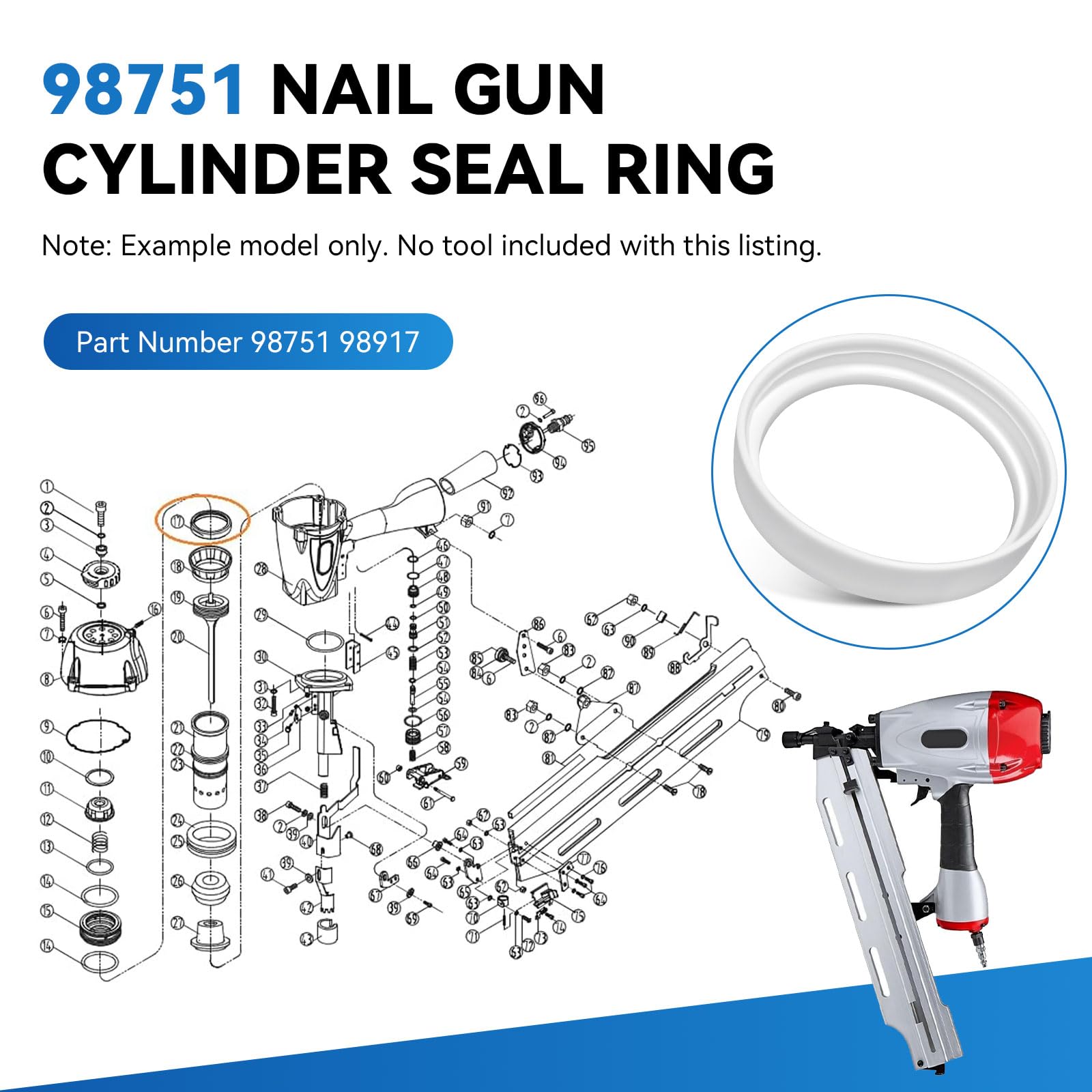 Replace Nail Gun Cylinder Seal Ring -6