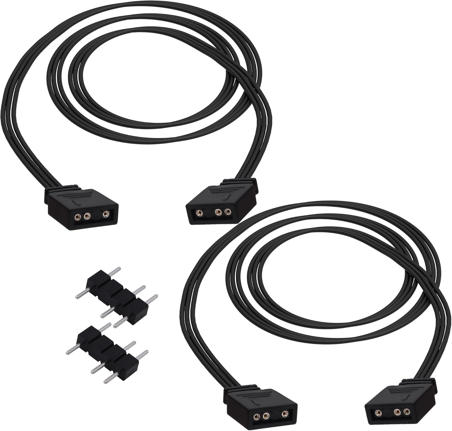 ARGB Extension Cable 5V 3 Pin Addressable RGB Connector Adapter Extension Cable Synchronous Cord Wire for ARGB LED Fans-1M/3.3FT-2Pcs