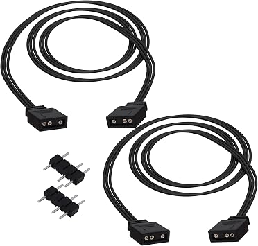 ARGB Extension Cable 5V 3 Pin Addressable RGB Connector Adapter Extension Cable Synchronous Cord Wire for ARGB LED Fans-1M/3.3FT-2Pcs