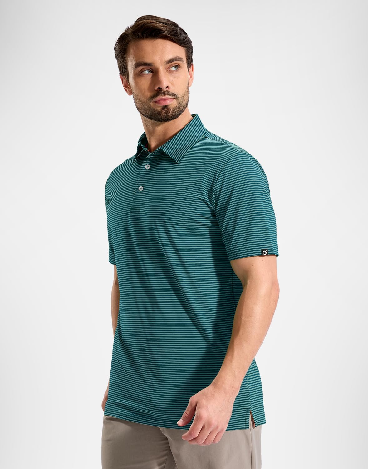 G Gradual Mens Golf Shirt Dry Fit Moisture Wicking Perfomance Short Sleeve Striped Polo Shirts for Men Dressy Casual - Image 2