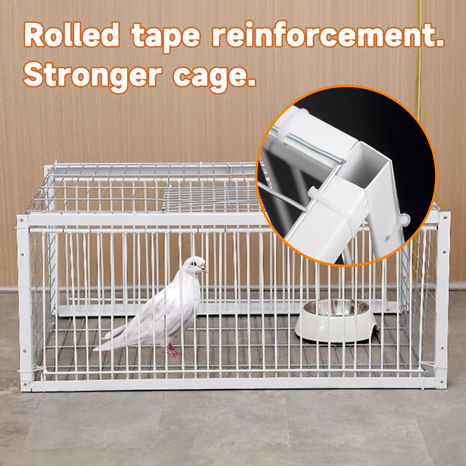 Trampa para Pájaros con Entrada Trampa para pájaros Jaula de Hierro para Palomas de Exterior. Trampa antiescape, Sistema de Captura automático(Black,60 * 40cm)