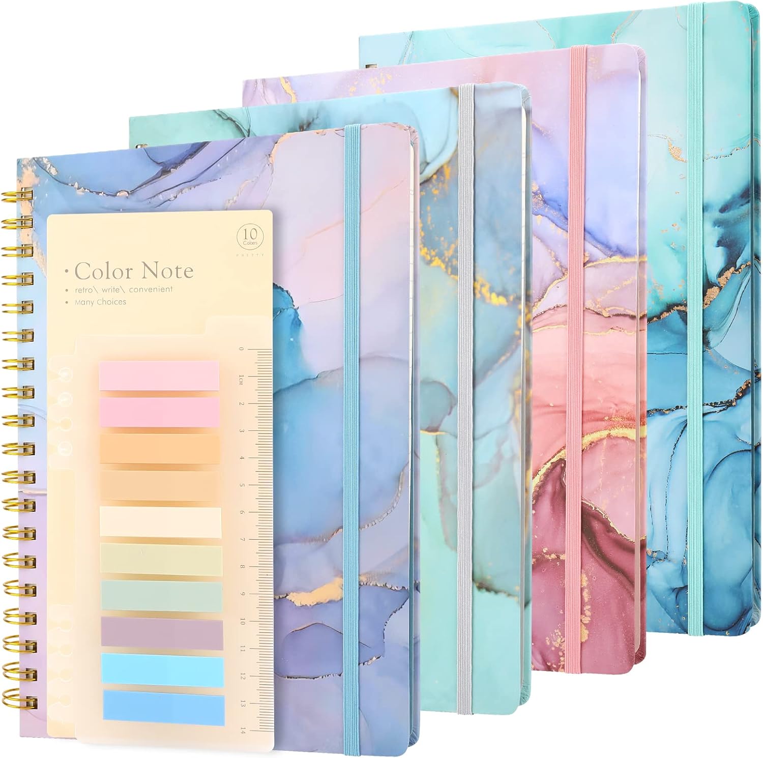 Ddaowanx 4 Pack B5 Hardcover Spiral Notebooks, College