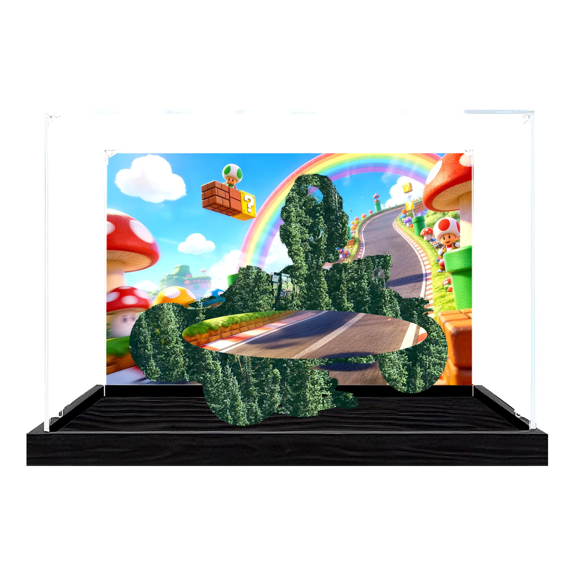 Ddxmml Background B Display Case Compatible With Le-Go 72050 Go-Kart Sets (Background B)