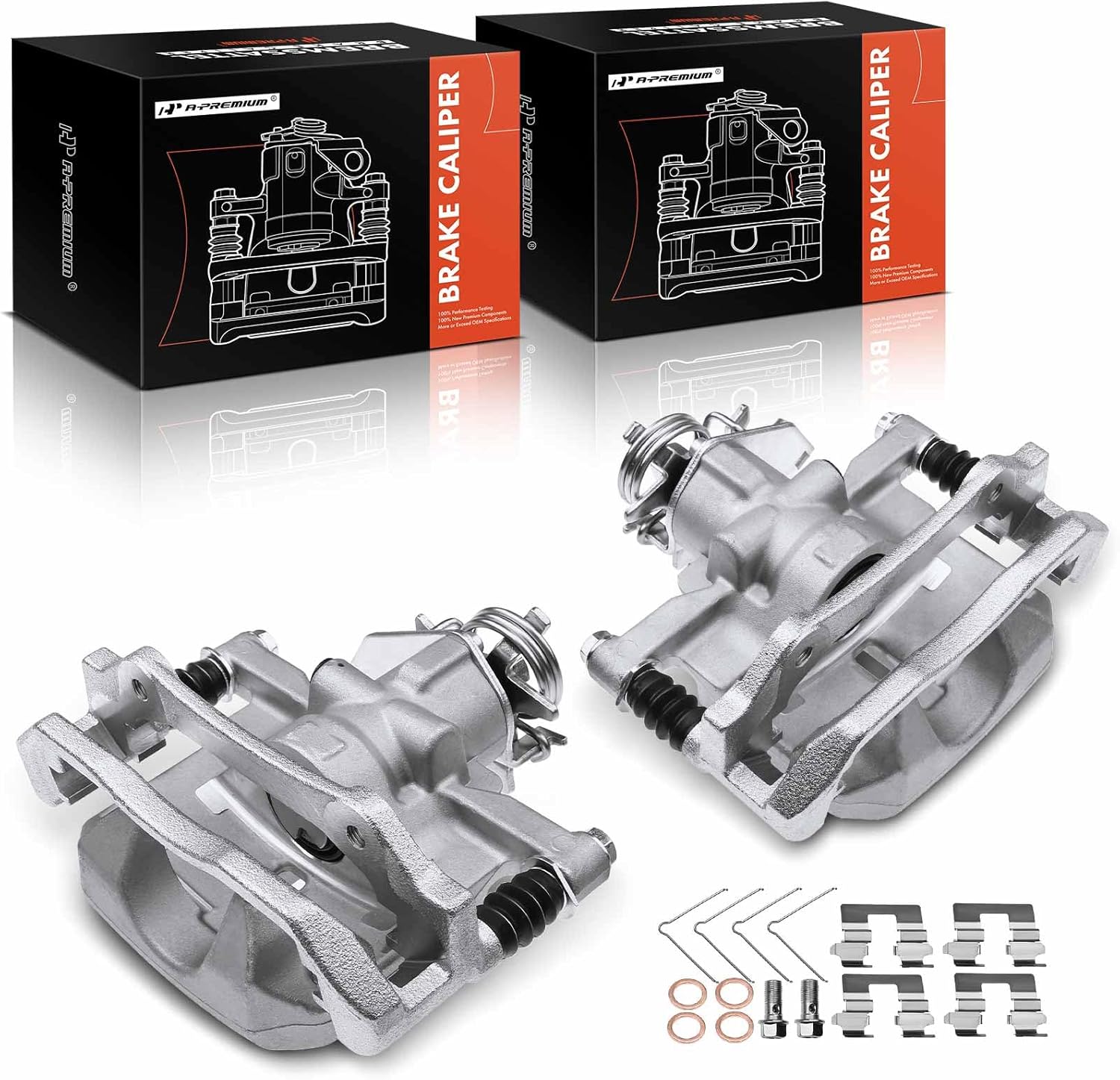 A-Premium Disc Brake Caliper Assembly with Bracket Compatible with Select Dodge Models - Dart 2013 2014 2015 2016 2017 2018 2019 - Rear Driver and Passenger, 2-PC Set
