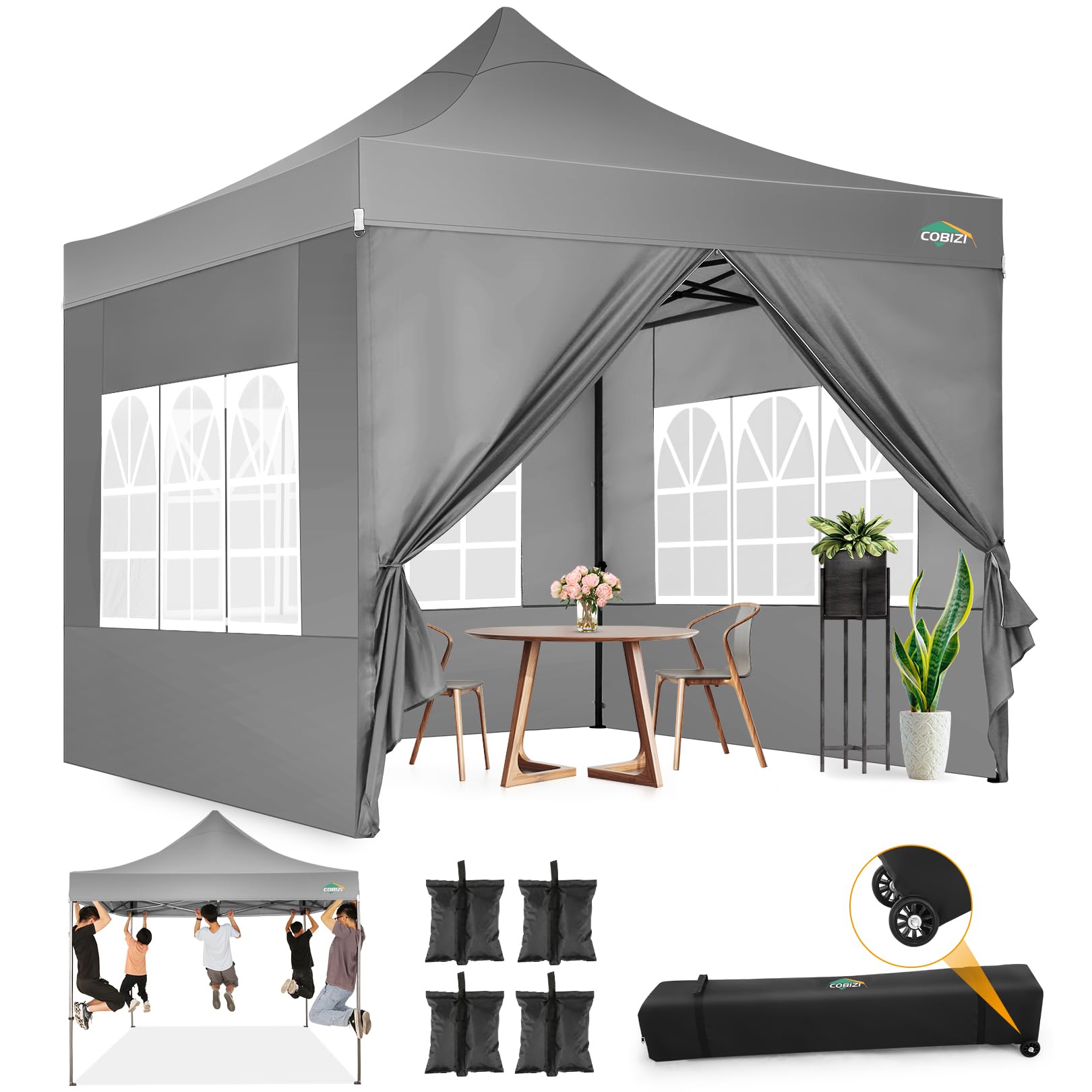 COBIZI 10x10 Pop Up Canopy with Sidewalls