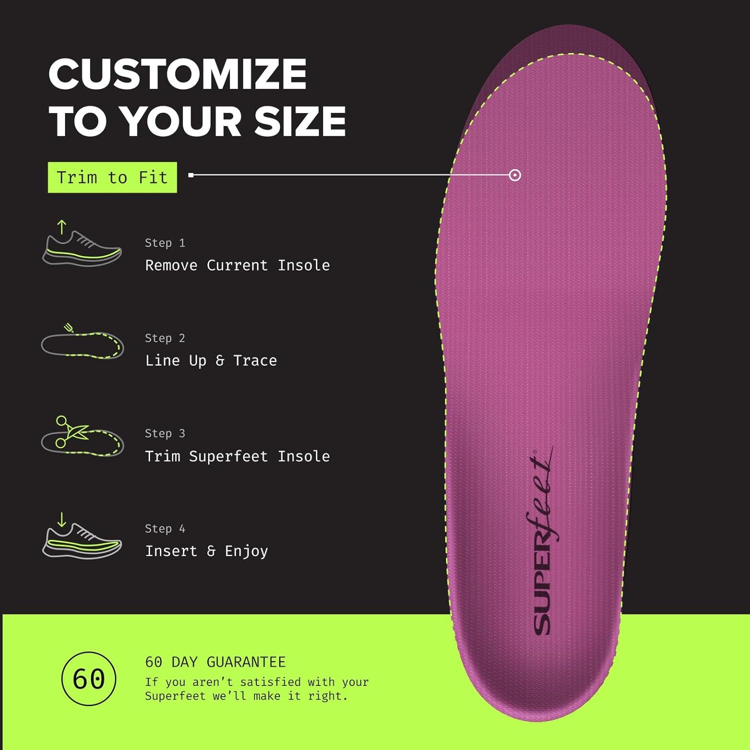 Superfeet All-Purpose Women's High Impact Support Insoles (Berry) - Trim-To-Fit Orthotic Arch Support Inserts for Women's Running Shoes - Professional Grade - Image 7