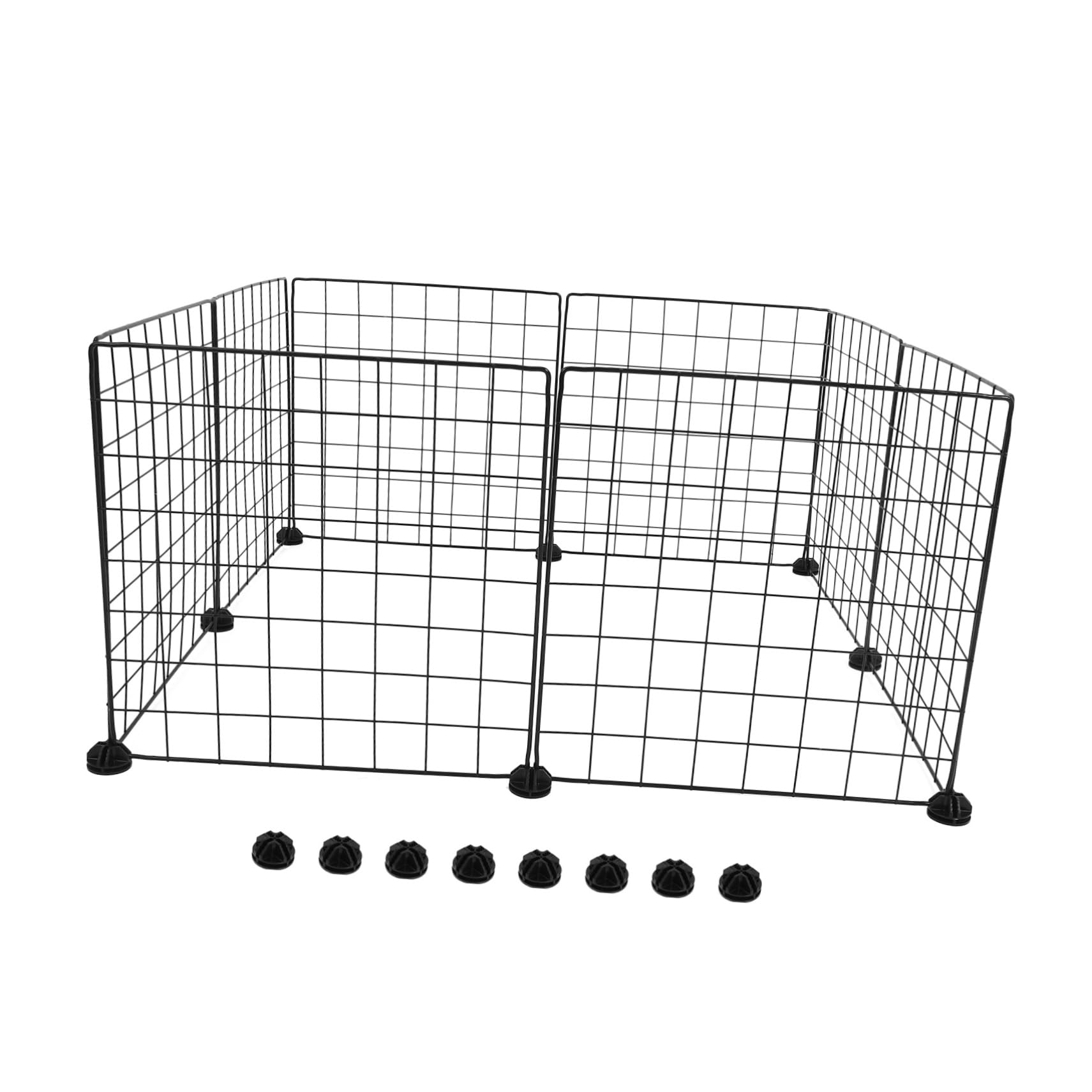 Enclos chiots et cochons d'Inde : parc portable 8 panneaux en grille métallique anti-fuite