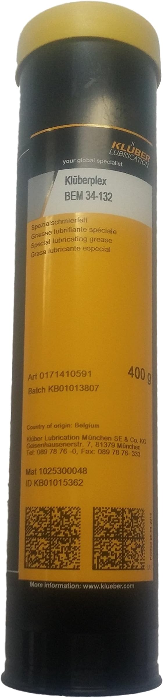 KLUBERPLEX BEM 34-132 400 g Cartridge