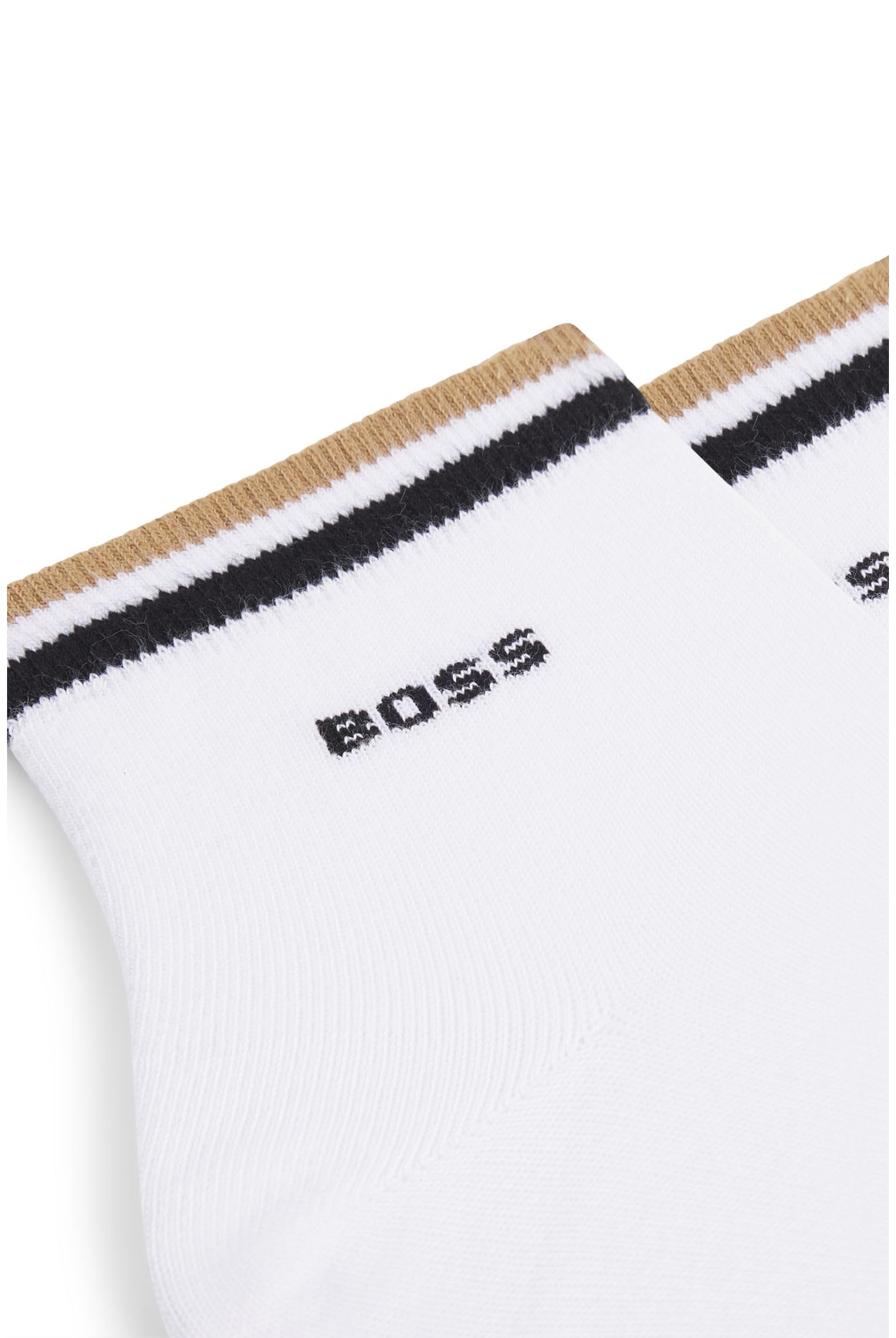 BOSS Męskie krótkie skarpety 2P SH Stripe CC dwupak z paskami, White100, 39-42 EU