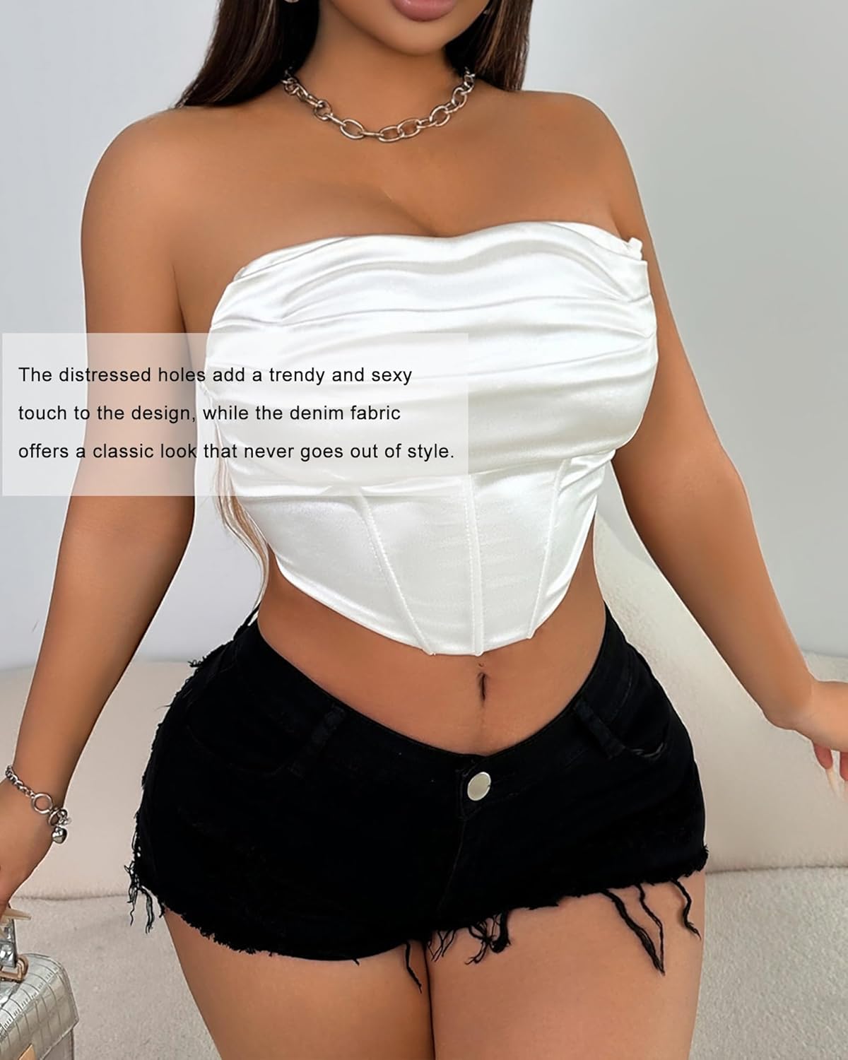 Women's High Waisted Jean Shorts - Denim Shorts for Women Stretchy Ripped Casual Summer Hot Short Distressed - Image 2