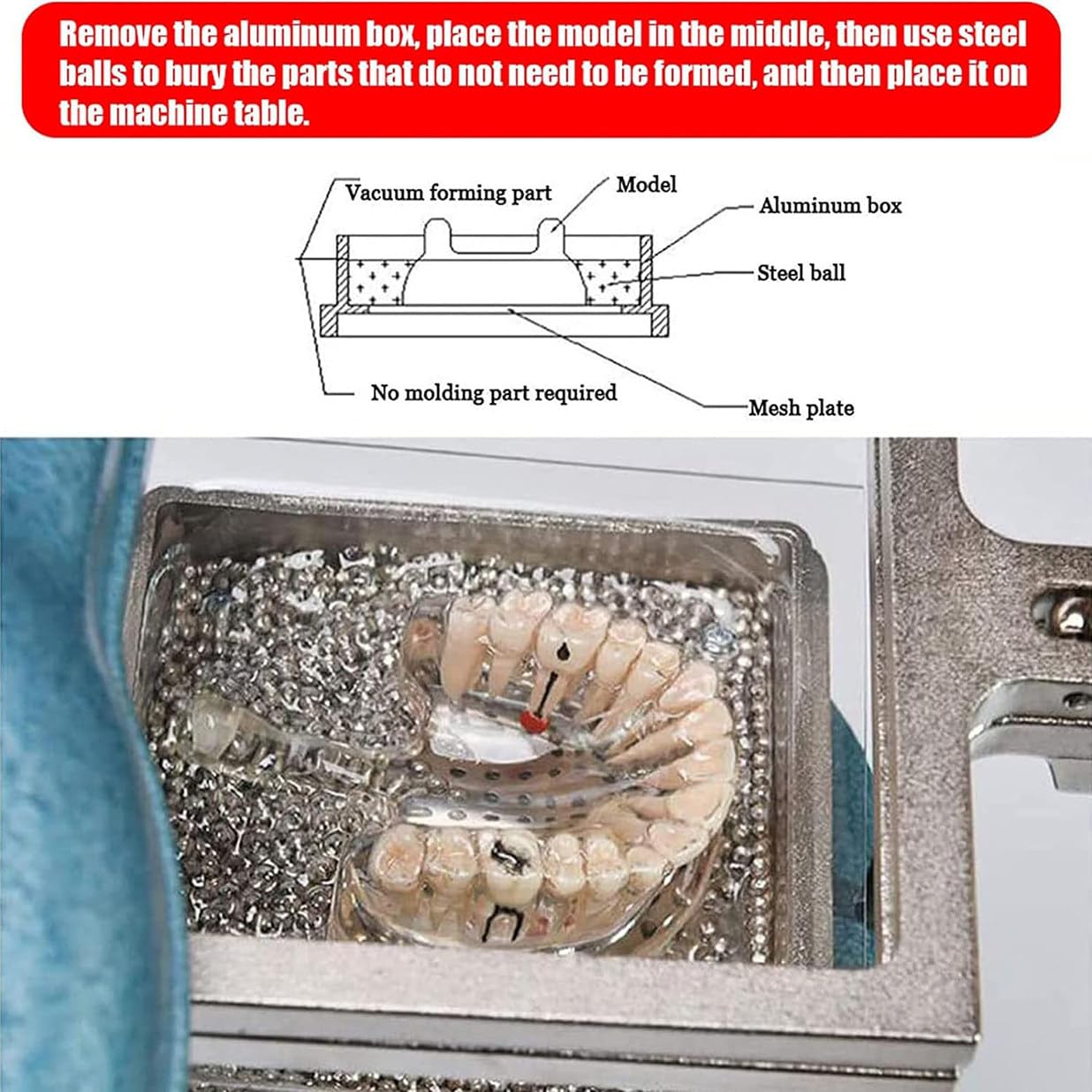 Vakuumformer-Form- und Formmaschinen-Laborausrüstung, 1000-W-Dental-Vakuumformer-Maschinen-Thermoform-Laborausrüstung, für Zahnkliniken und klinische Studien