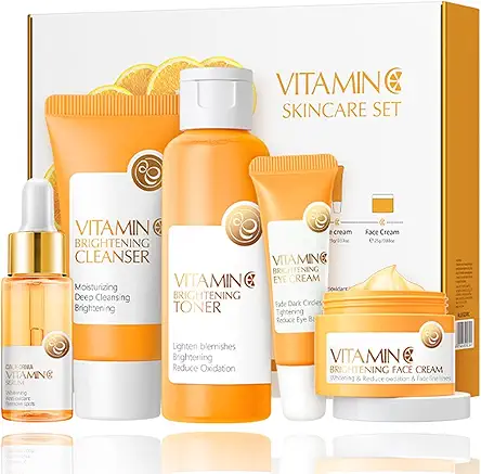Vitamin C Skincare Set, 5-In-1 Skincare Gift Set...