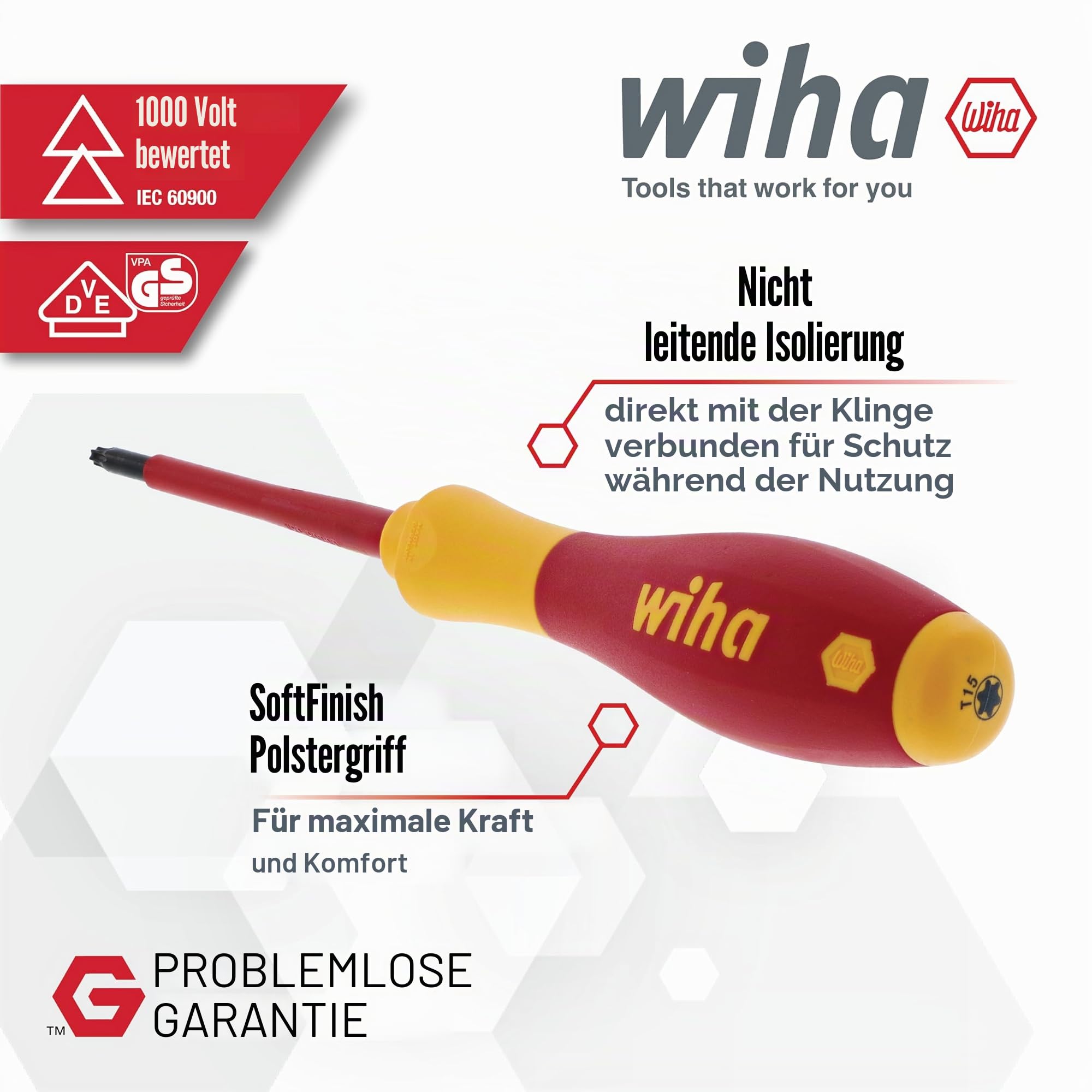 Wiha 32590 Torx-Schraubendreher-Set, isoliert, SoftFinish, 6-teilig