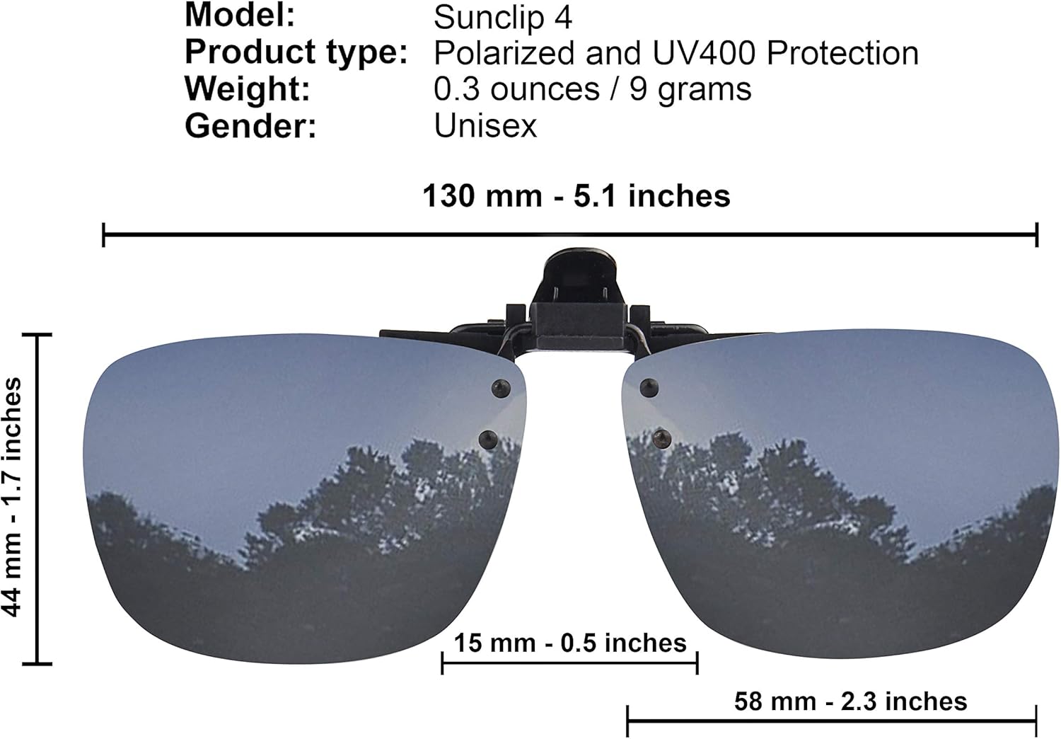 Success Eyewear Clip On Sunglasses Flip Up Polarized Sunglasses Clip onto Eyeglasses Over Prescription Glasses Case Included - Image 2