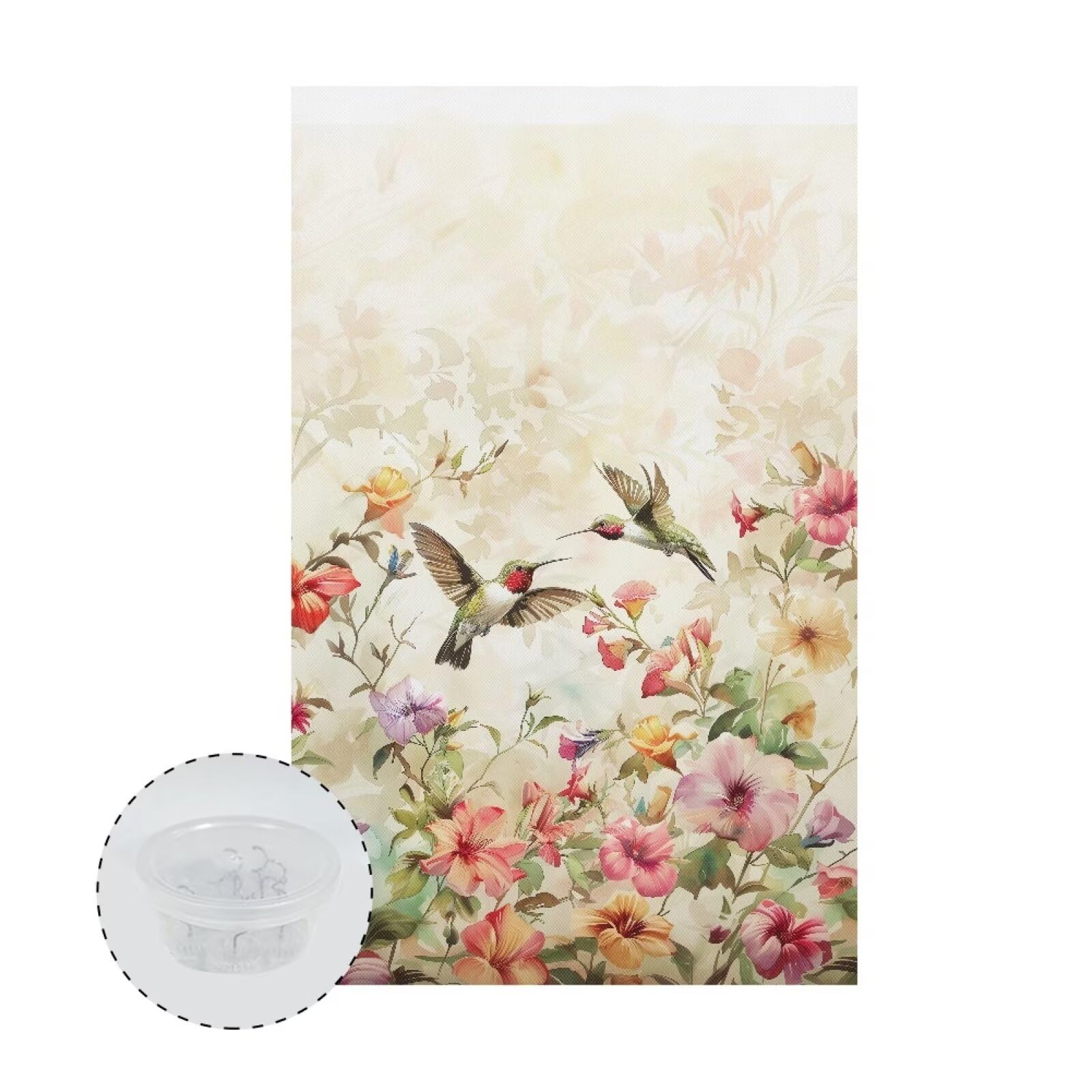 ZDCUSTOM Vintage Floral Hummingbird Recliner Headrest Cover, Soft Non Slip Living Room Sofa Couch Headrest Cover Furniture Protector Cover