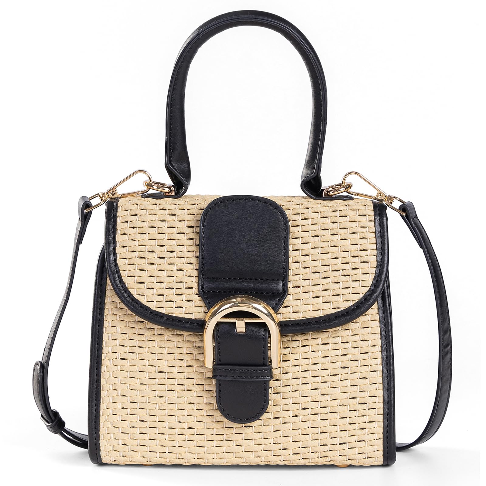 Retro Straw Woven Handbag Womens Small Cross Body Bag Shoulder Messenger Satchel
