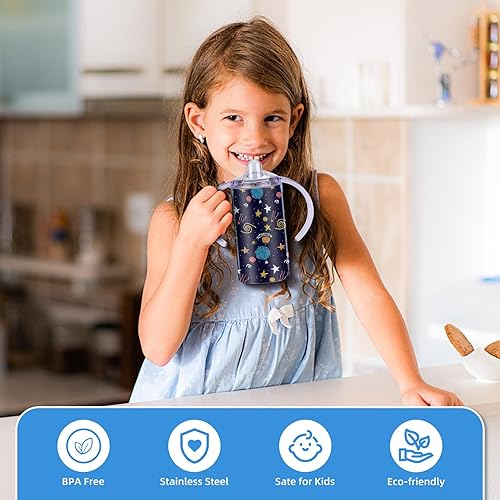 Miniatura 10 de Rommeka Vasos de sublimación de 12 onzas, paquete de 4 vasos de sublimación de acero inoxidable rectos y delgados para niños con tapas y pajitas,