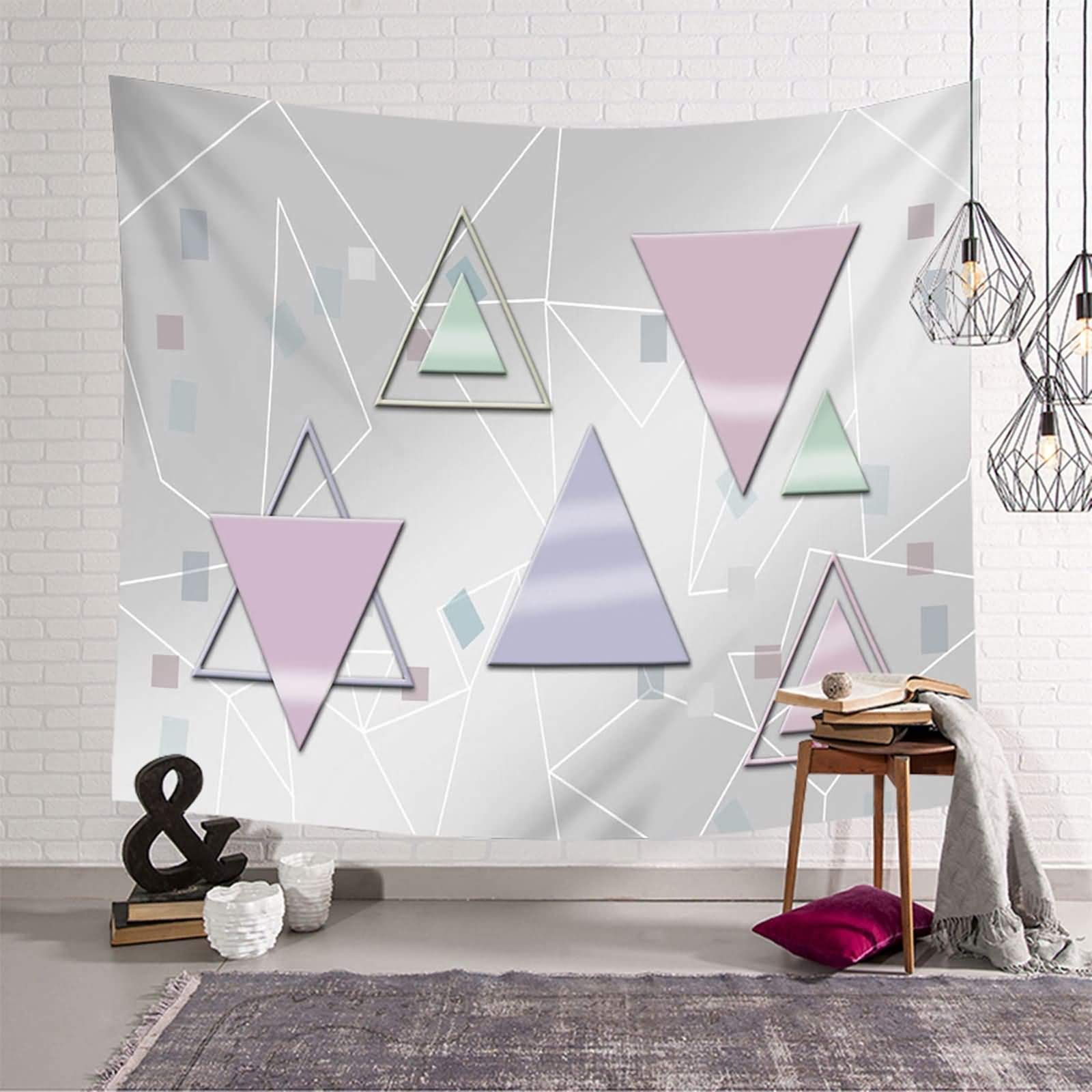 Bishilin Tapisserie makata na ścianę, wodoodporna, dywan ścienny do sypialni, trójkątny, kwadratowy, wzór 300 x 260 cm, dekoracja do sypialni, salonu