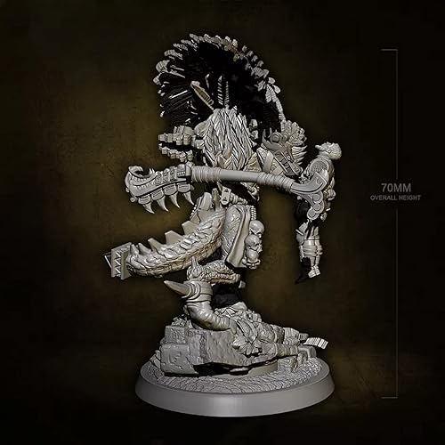 Miniatura 4 de Splindg 2.756in Science Fiction Lizard Demonio King y Resina Humana Figura Modelo kit, sin pintar y sin montar Modelo en miniatura 7506A