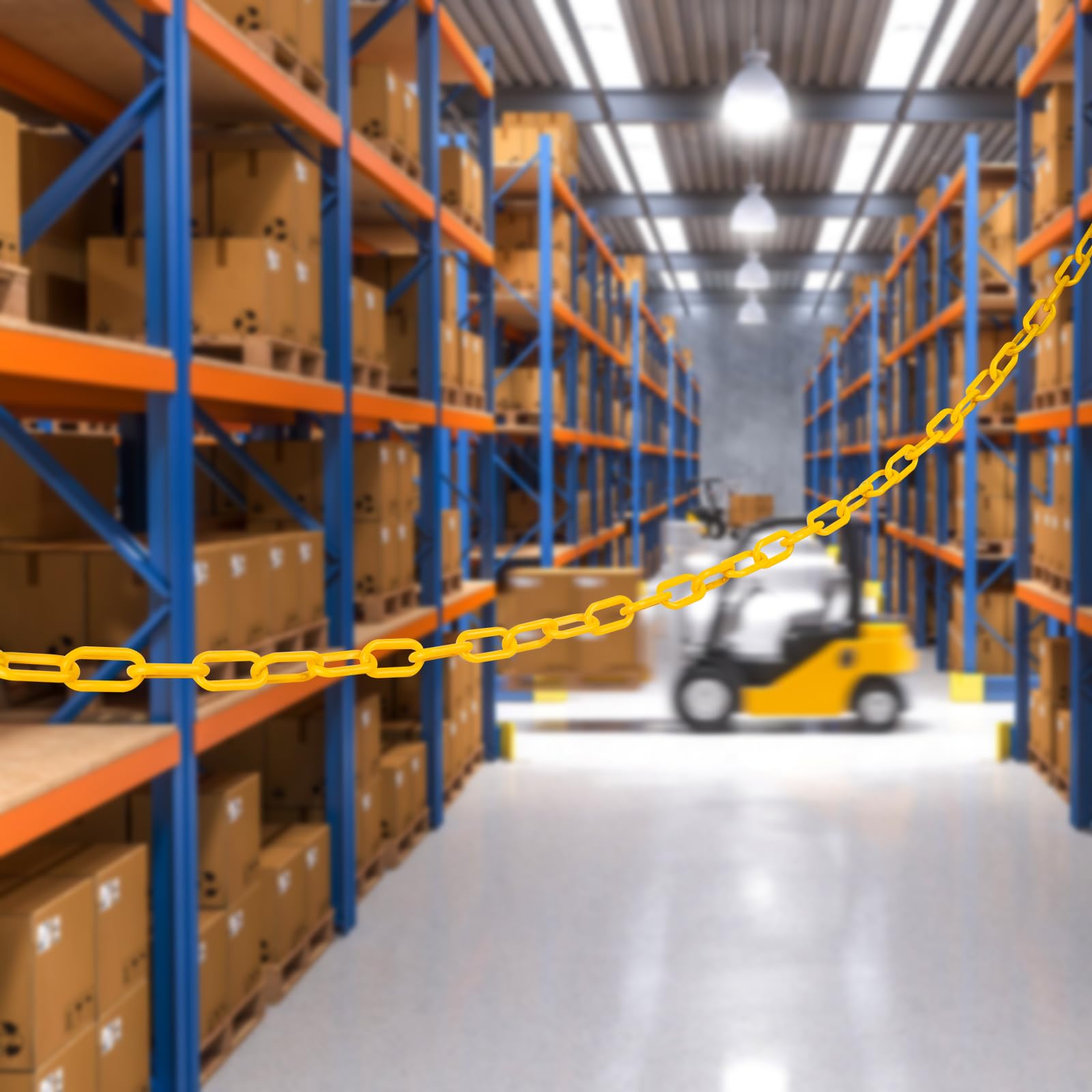 Chaîne en plastique de 30 m, chaîne de barrière de sécurité jaune de 3,5 cm, chaîne de sécurité facile à couper pour le contrôle des foules, les alertes, le stationnement, les barrières,