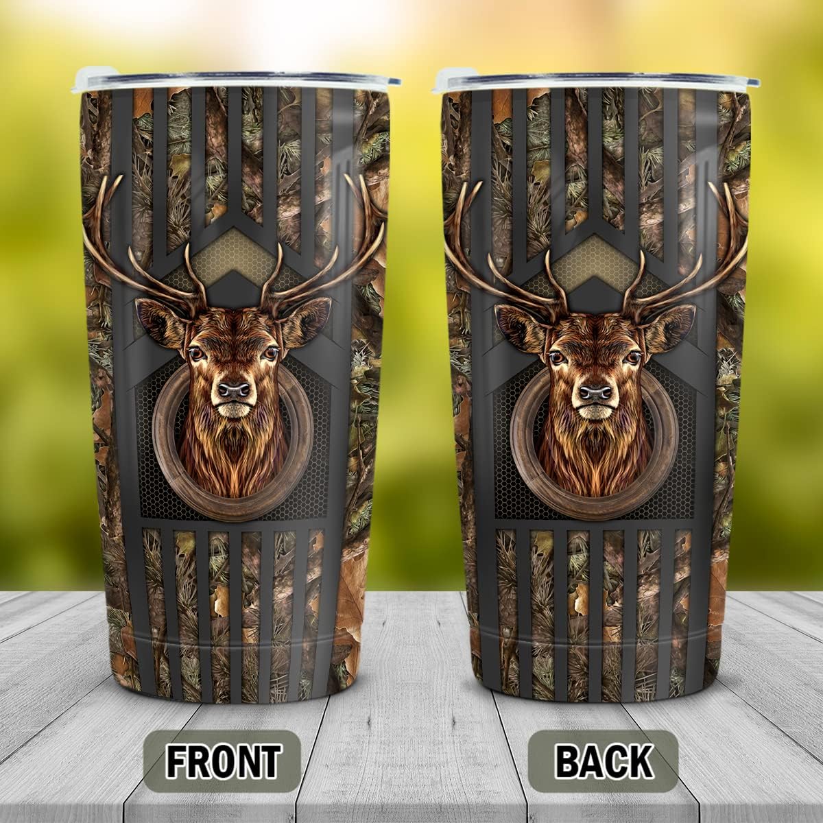 winorax Deer Hunting Tumbler 20oz Hunter Gifts For Men Hunters Double Wall Vacuum Thermos Insulated Tumblers Travel Coffee Mug Cup With Lid Cups Gift For Men Women Dad Papa - Image 2