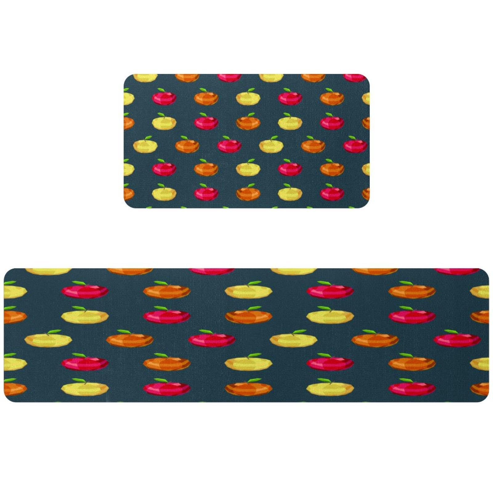 Alfombrillas de cocina de colores VAPOKF juego de 2 alfombras lavables y antideslizantes de frutas