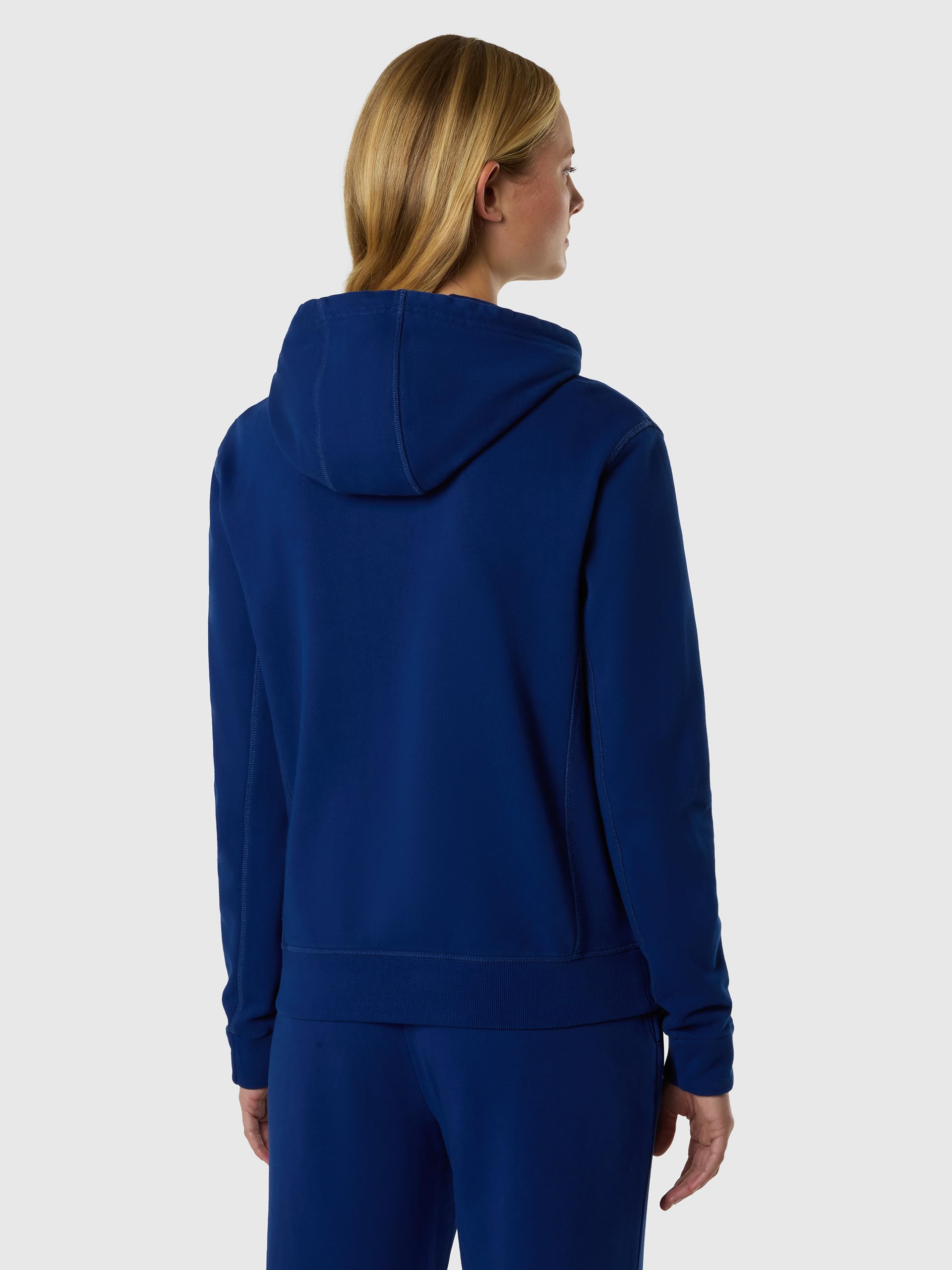 NORTH SAILS Felpa Donna con Cappuccio e Zip in French Terry Tinto in Capo
