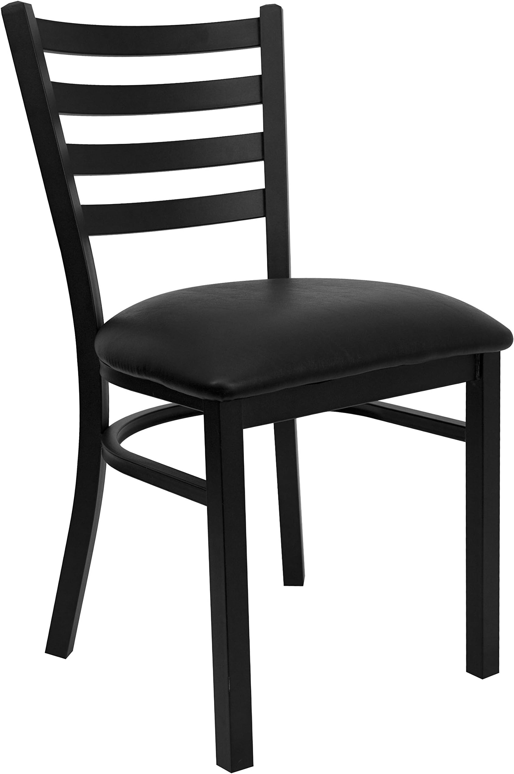 Black, 1 Each,Black Vinyl Seat : Flash Furniture Xu-Dg694Blad-Blkv-Gg Hercules Series Ladder Back Metal Restaurant Chair With