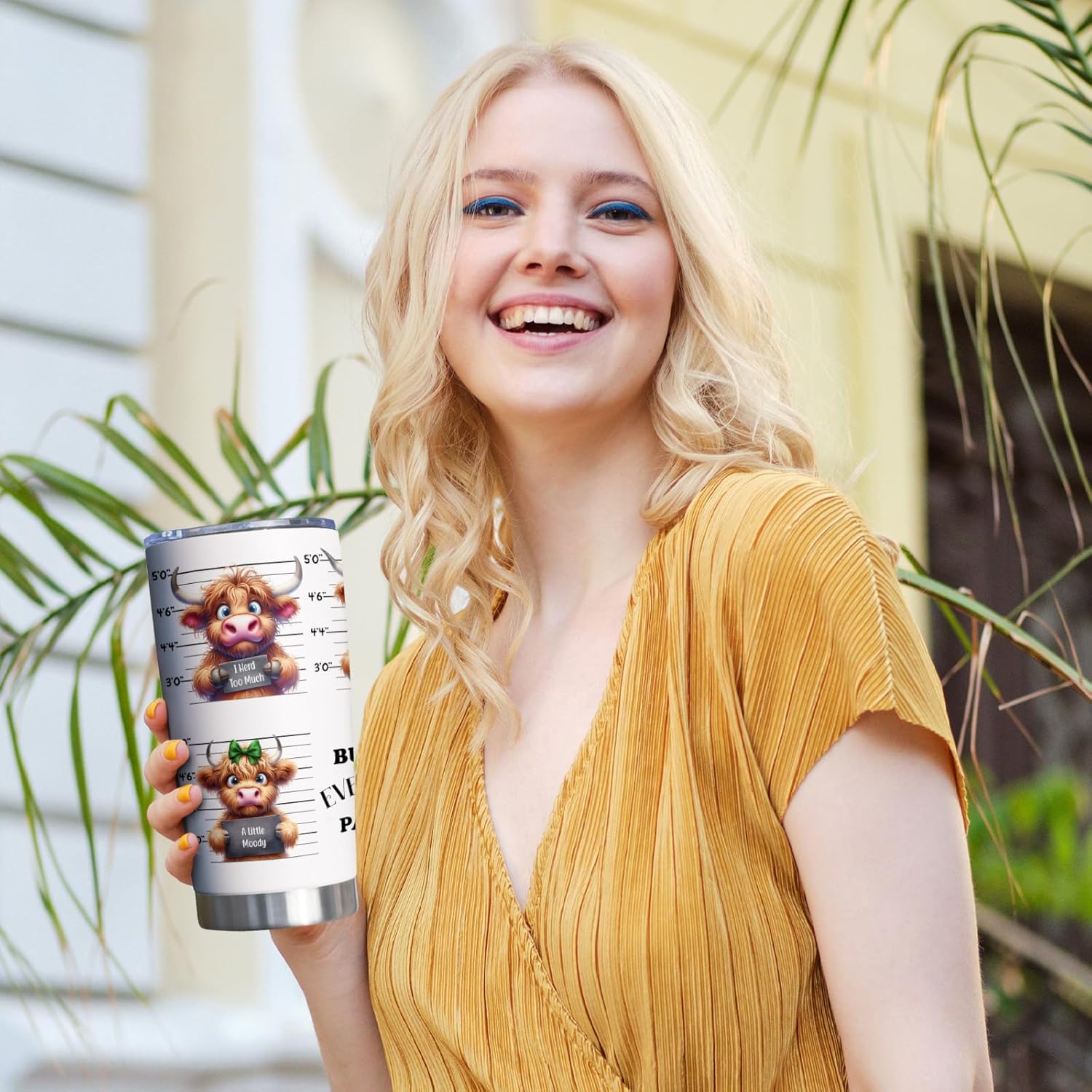 Funny Highland Cow Tumbler Gift for Women Men,Cute Silly Highland Cow 20oz Insulated Tumbler with Lid(Pack of 1) - Image 5