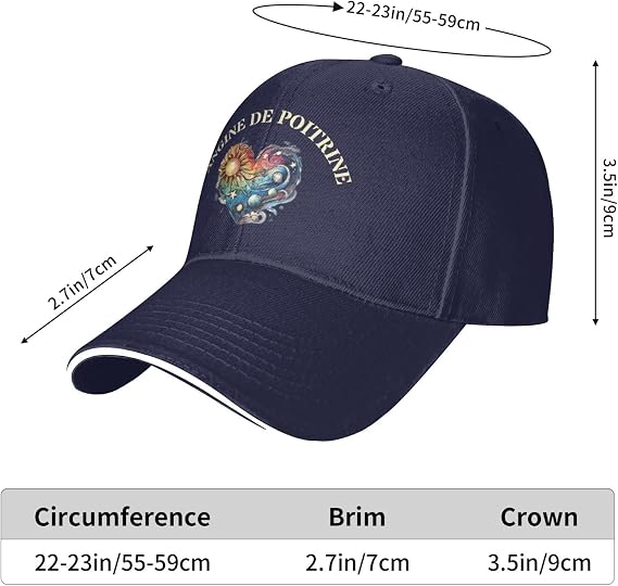 Angine De Poitrine Baseball Cap Hat Navy Blue
