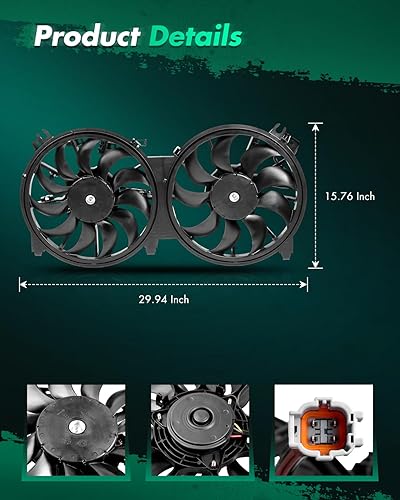 Miniatura 2 de SCITOO 621660 Ventilador de condensador de radiador dual compatible para 2007-2016 para Nissan para Altima 2016 para Nissan y Maxima