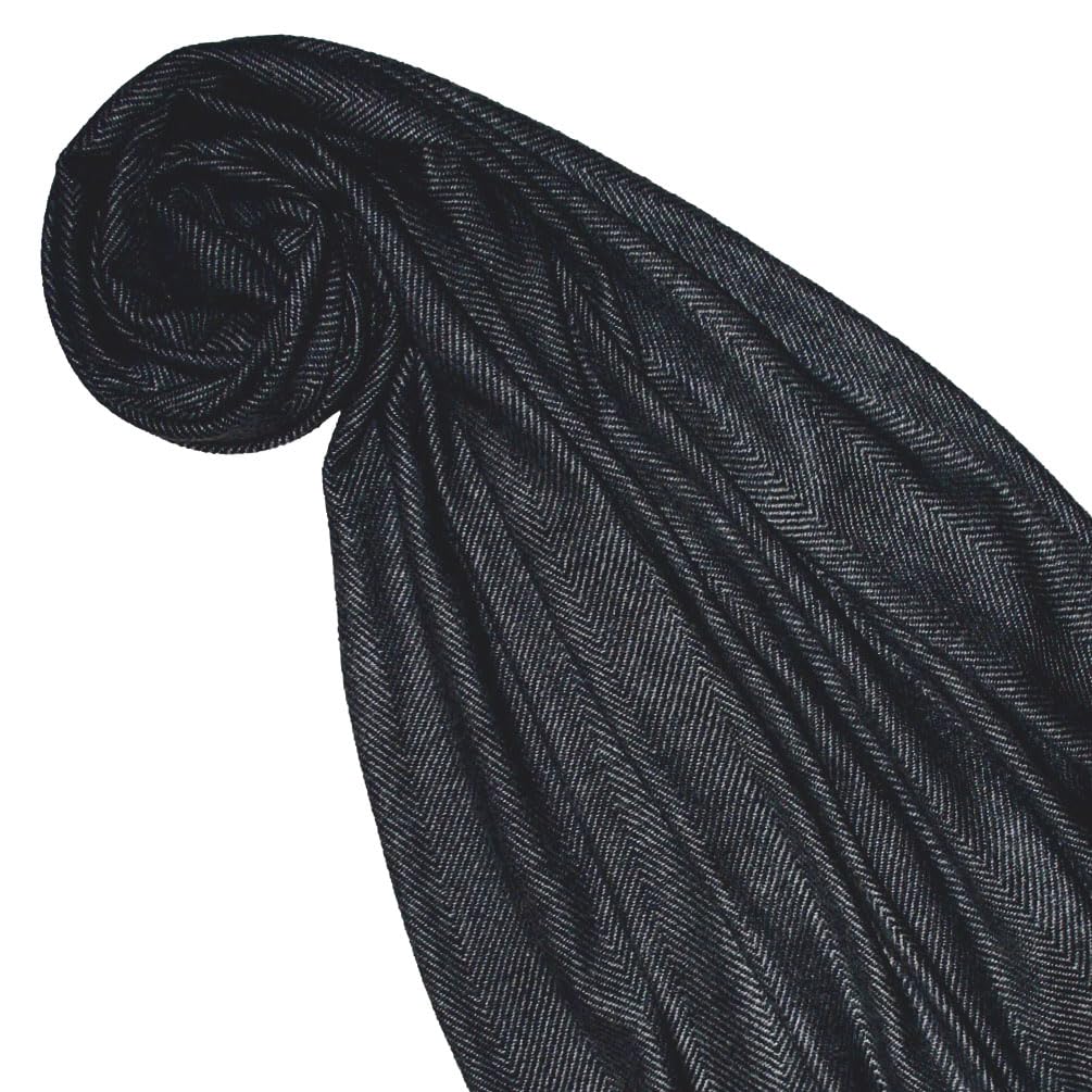 Lorenzo Cana Sciarpa da uomo, 100% cashmere, soffice e leggera, in cashmere, colore grigio, motivo a spina di pesce, fibre naturali 7872011