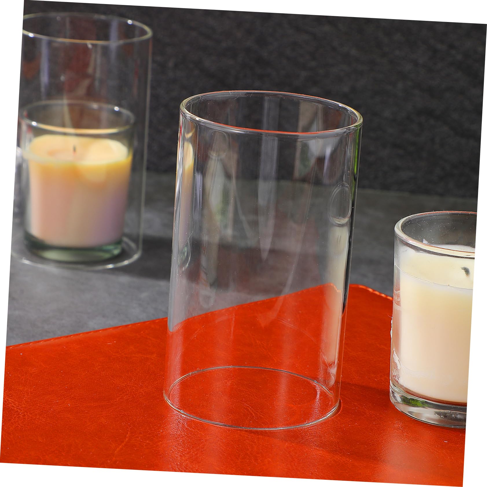 Abat-Jour pour Bougies Domestiques en Verre, Lot de 3 Cylindres