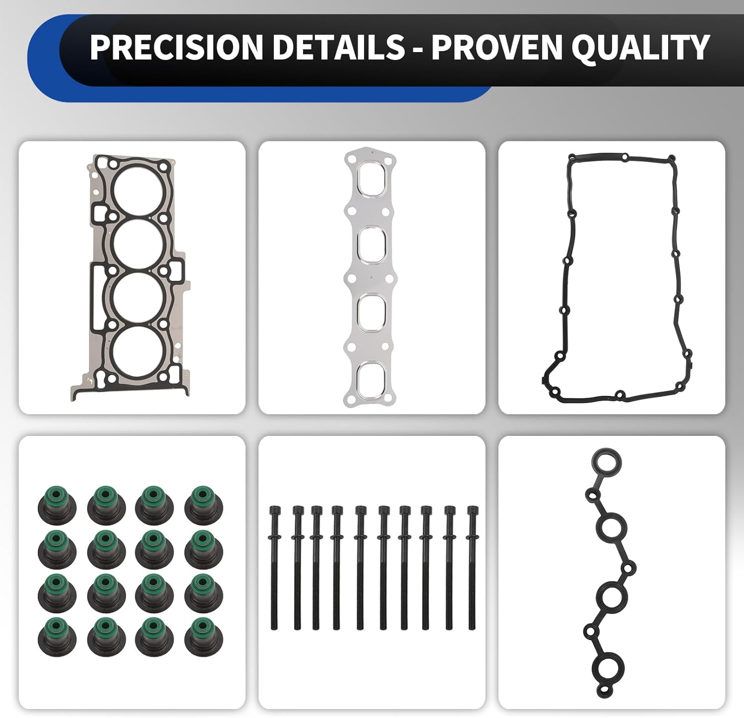 Engine Cylinder Head Gasket Set Compatible with Compass Patriot 2007-2017 Avenger 2008-2014 200 2011-2014 2.4L HS26332PT HGS167 HBK188