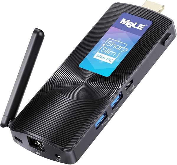 Mele PCG02 Fanless Mini PC Stick, Celeron J4125 8GB 128GB Stick Computer Desktop Micro, Supporto HDMI Wi-Fi5 Gigabit Ethernet, BT4.2 per Ufficio Aziendale Industriale Casa Media IoT. - 1