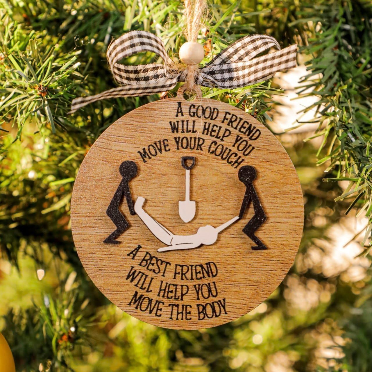 Funny Best Friend Christmas Ornaments, Dark Humor Friendship Gifts, Naughty Christmas Ornaments for Besties, Unique Good Friend Gifts, Friend for Birthday image 3