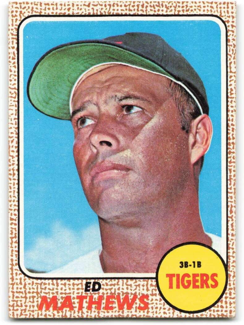 1968 Topps #58 Eddie Mathews EX++ Excellent++ Detroit Tigers Baseball Trading Card