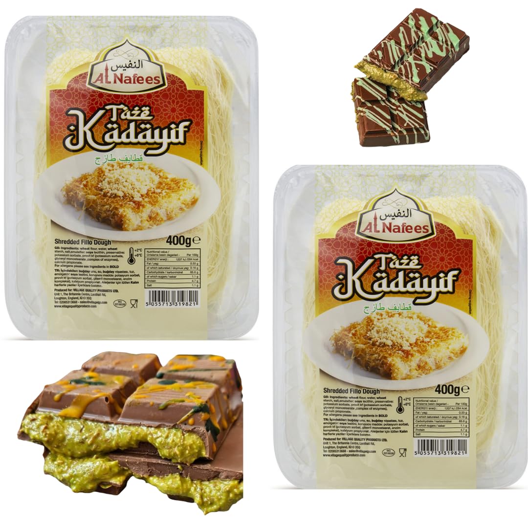 Al nafees Fresh Kataifi Kadayif Masa de Fillo rallada 400g
