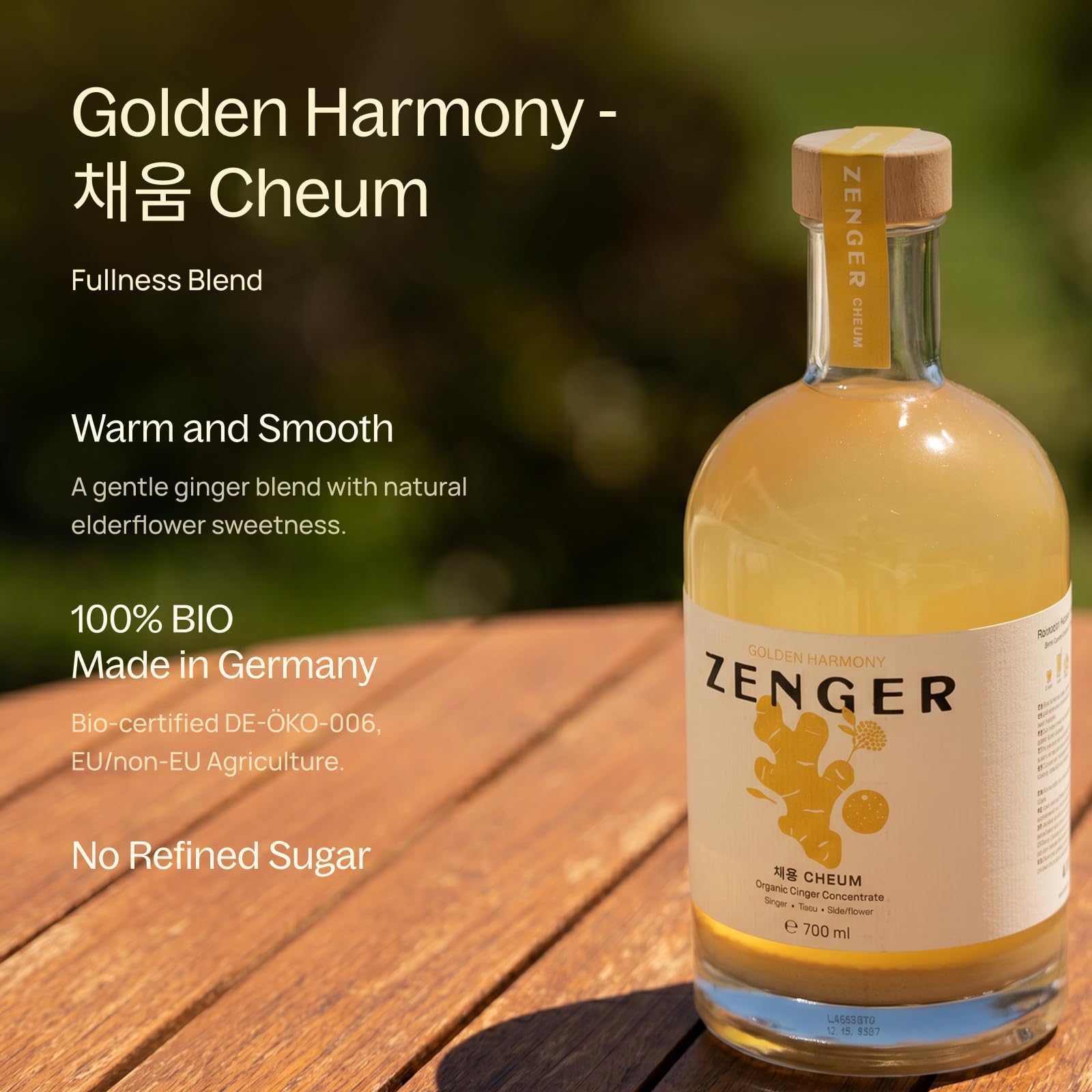 ZENGER Golden Harmony CHEUM– Premium Bio Ingwer Elixir (700 ml x 6er Pack) | Natürliches Ingwerkonzentrat | Alkoholfrei | Für Tee-Rituale, Mocktails & Daily Wellness