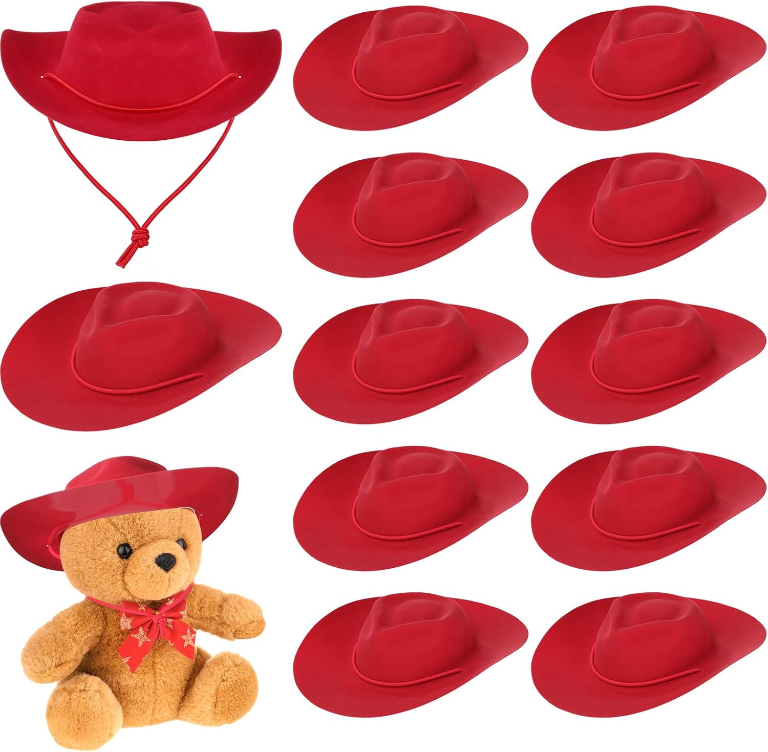Xtinmee 12 Pcs Mini Cowboy Hats for Party Plastic Tiny Cowboy Hats Cute Miniature Decor for Craft Doll Western Party image 5