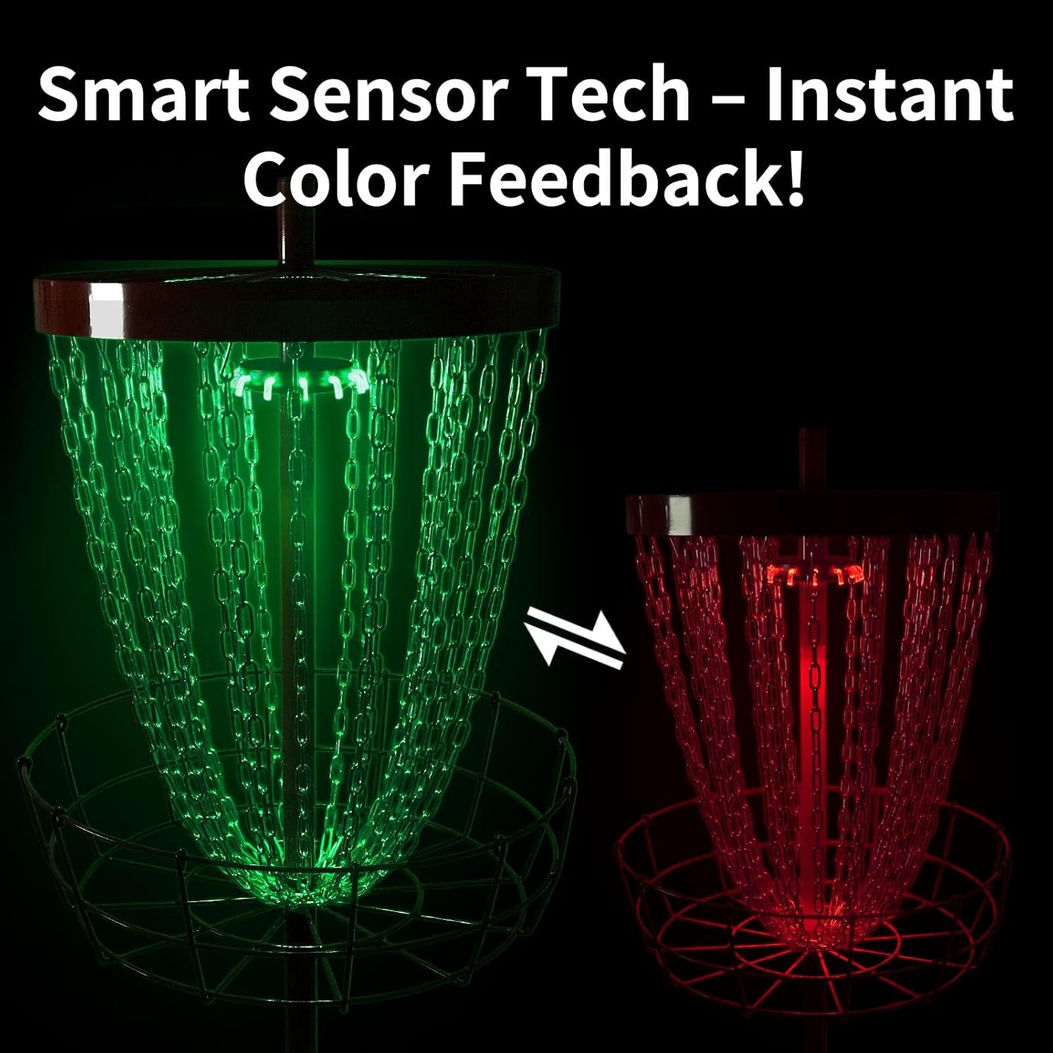 Disc Golf Basket Sensor Light | Automatic Sensor Lighting + Automatic Color-Changing Function | Compatible with Universal Disc Golf Baskets